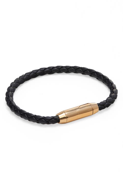 Men's Braided Leather Bracelet in Black