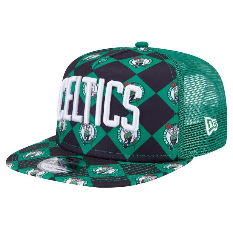New Era Kelly Green Boston Celtics Seeing Diamonds A-frame Trucker 9fifty Snapback Hat