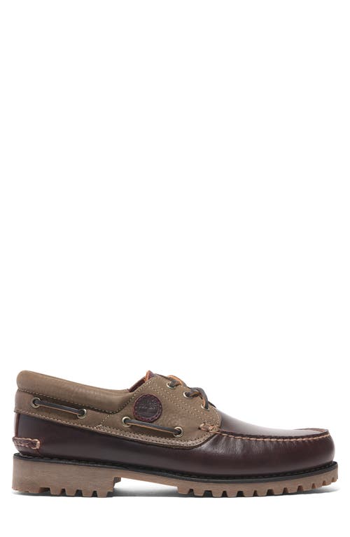 Timberland Authentic Boat Shoe In Burgundy Full Grain