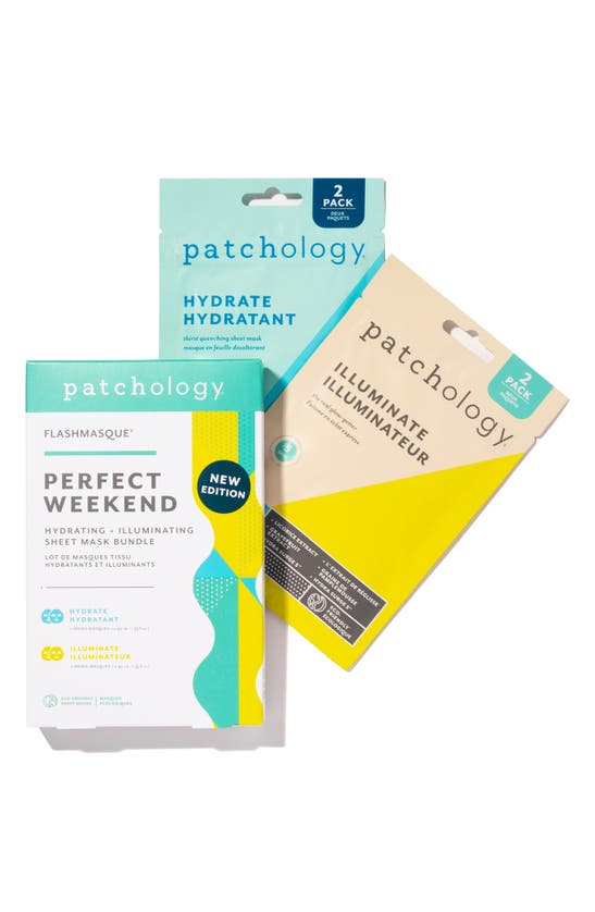 Patchology Perfect Weekend Hydrating & Illuminating Sheet Mask Duo Set In White