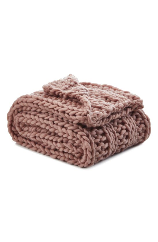 Shop Inspired Home Channel Knit Throw Blanket In Blush
