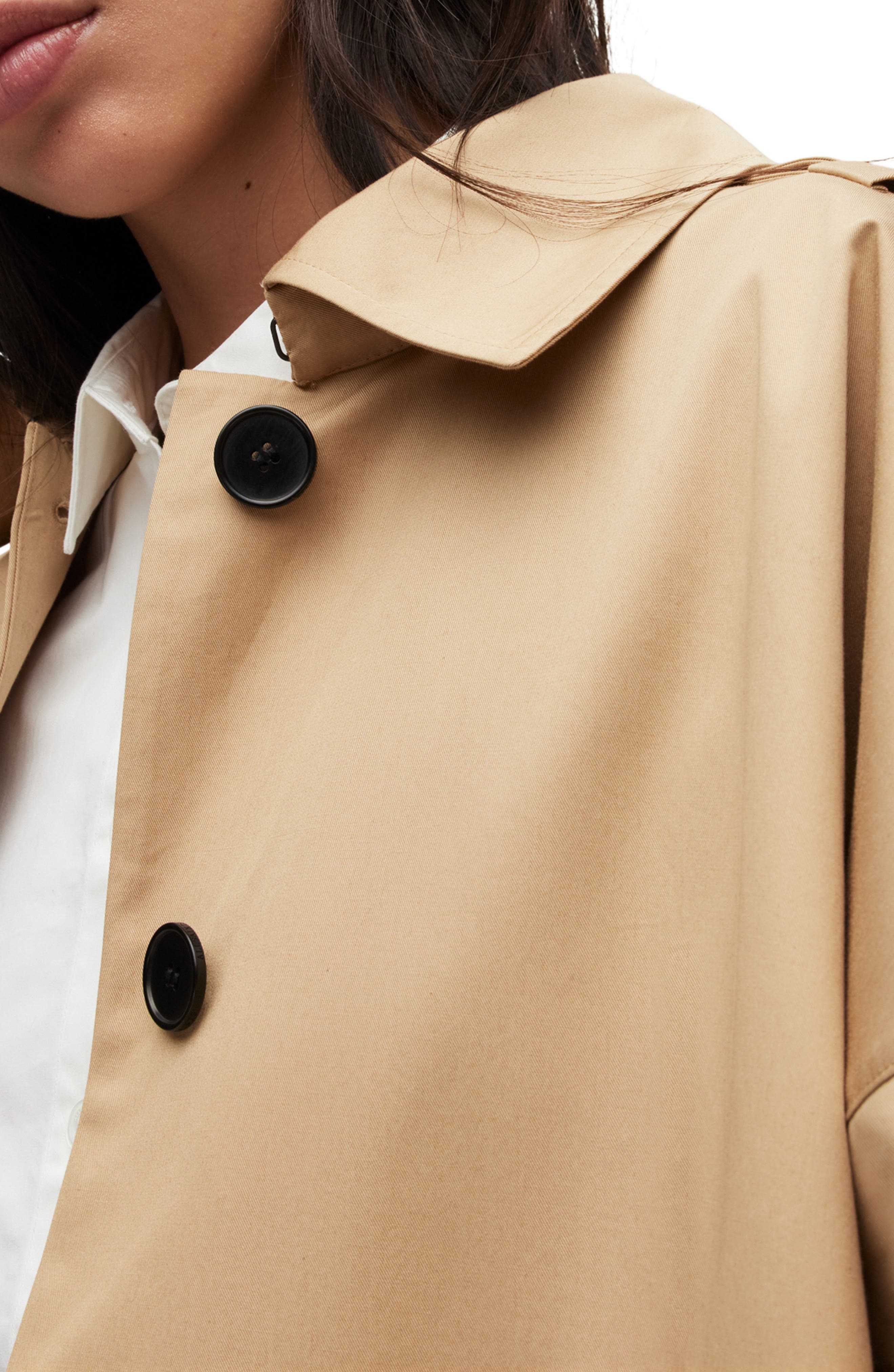 AllSaints Tina Short Sleeve Trench Coat in Camel Smart Closet