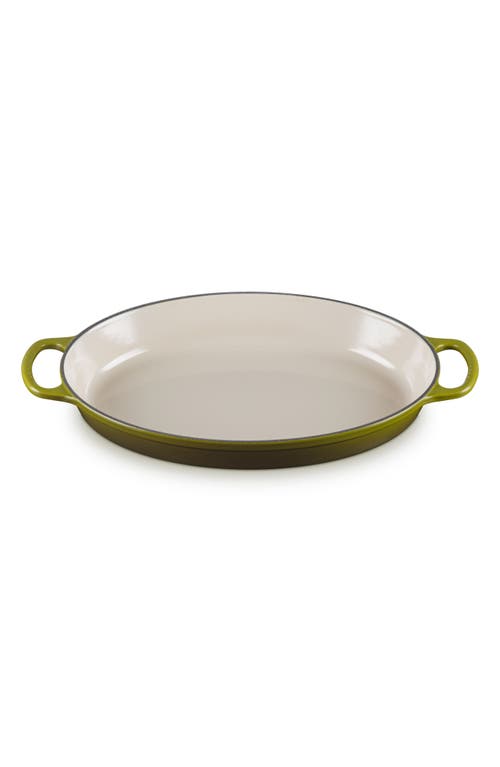 Shop Le Creuset Signature 3 Quart Enameled Cast Iron Oval Baker In Olive