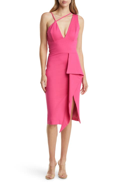 Lavish Alice Asymmetric Ruffle Dress in Pink