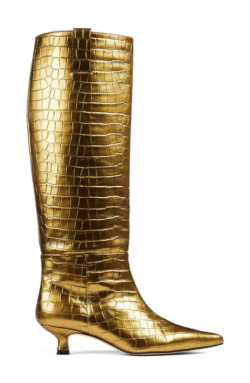 Lk Bennett Eden Kitten Heel Boot In Gold