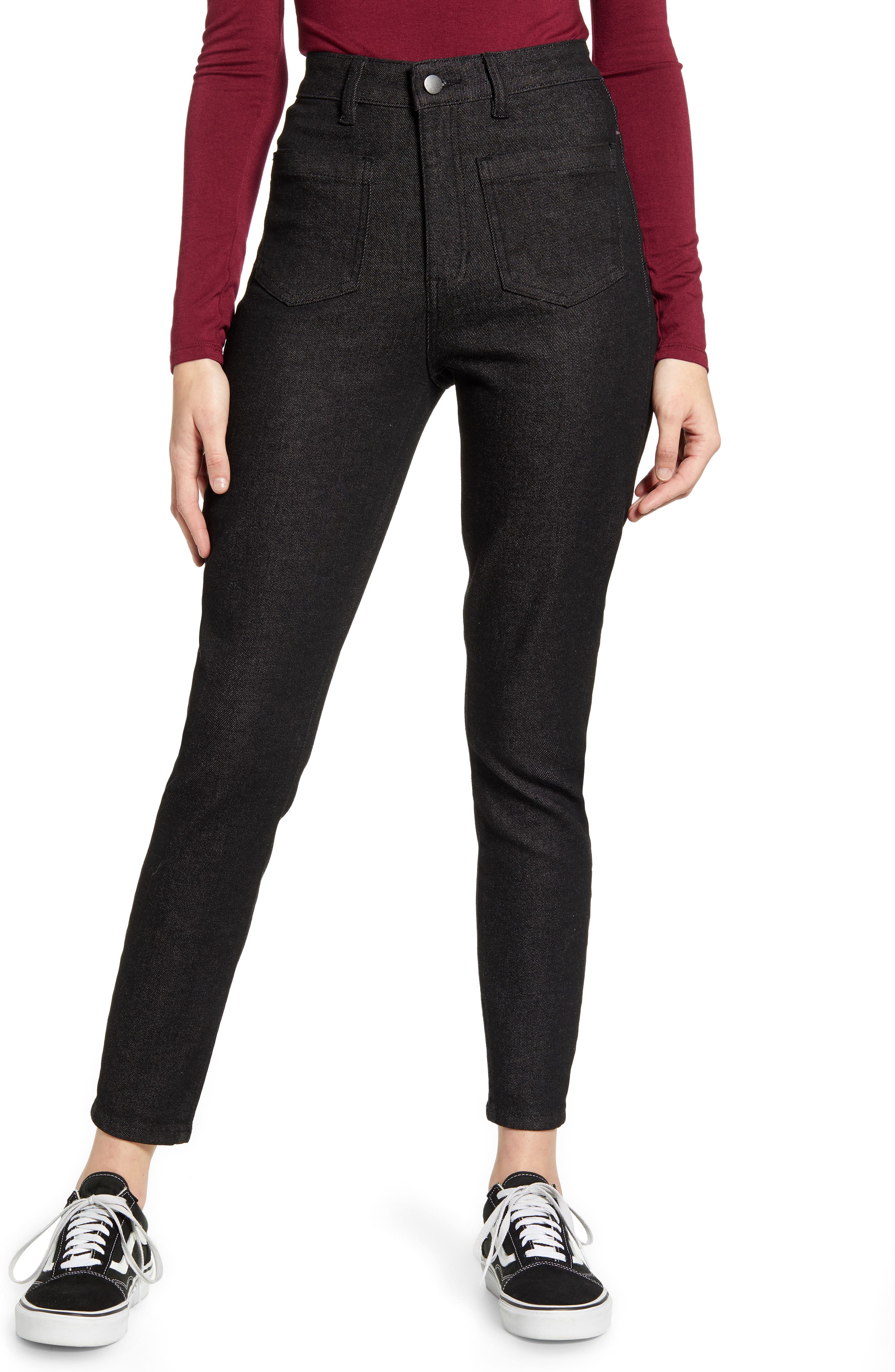 high waisted charcoal jeans