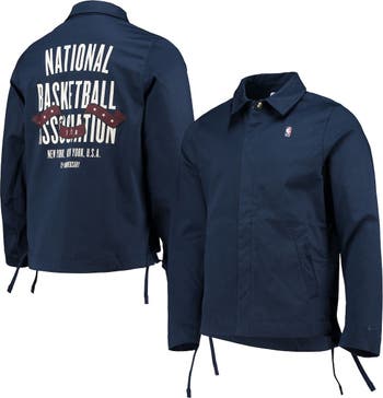 Nike Men's Nike Navy NBA 75th Anniversary Coaches Courtside Full-Snap Jacket