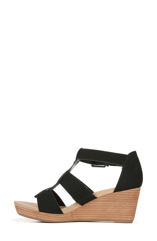 Shop Dr. Scholl's Barton Wedge Sandal In Black Snake