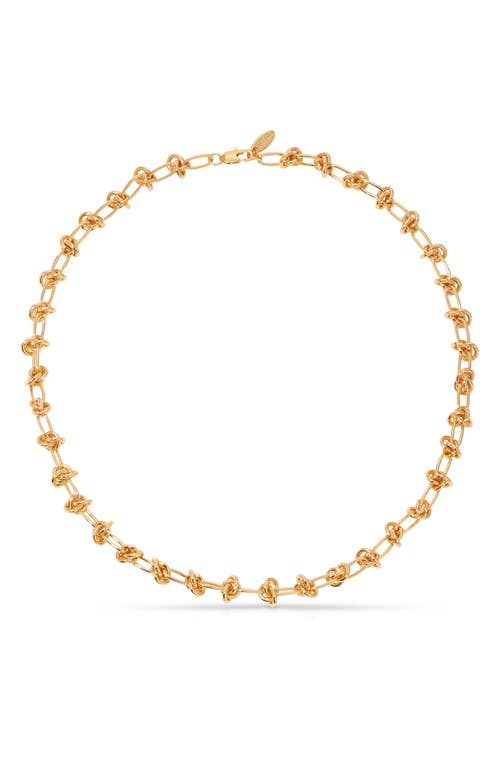18K Gold Plate Knotted Chain Collar Necklace