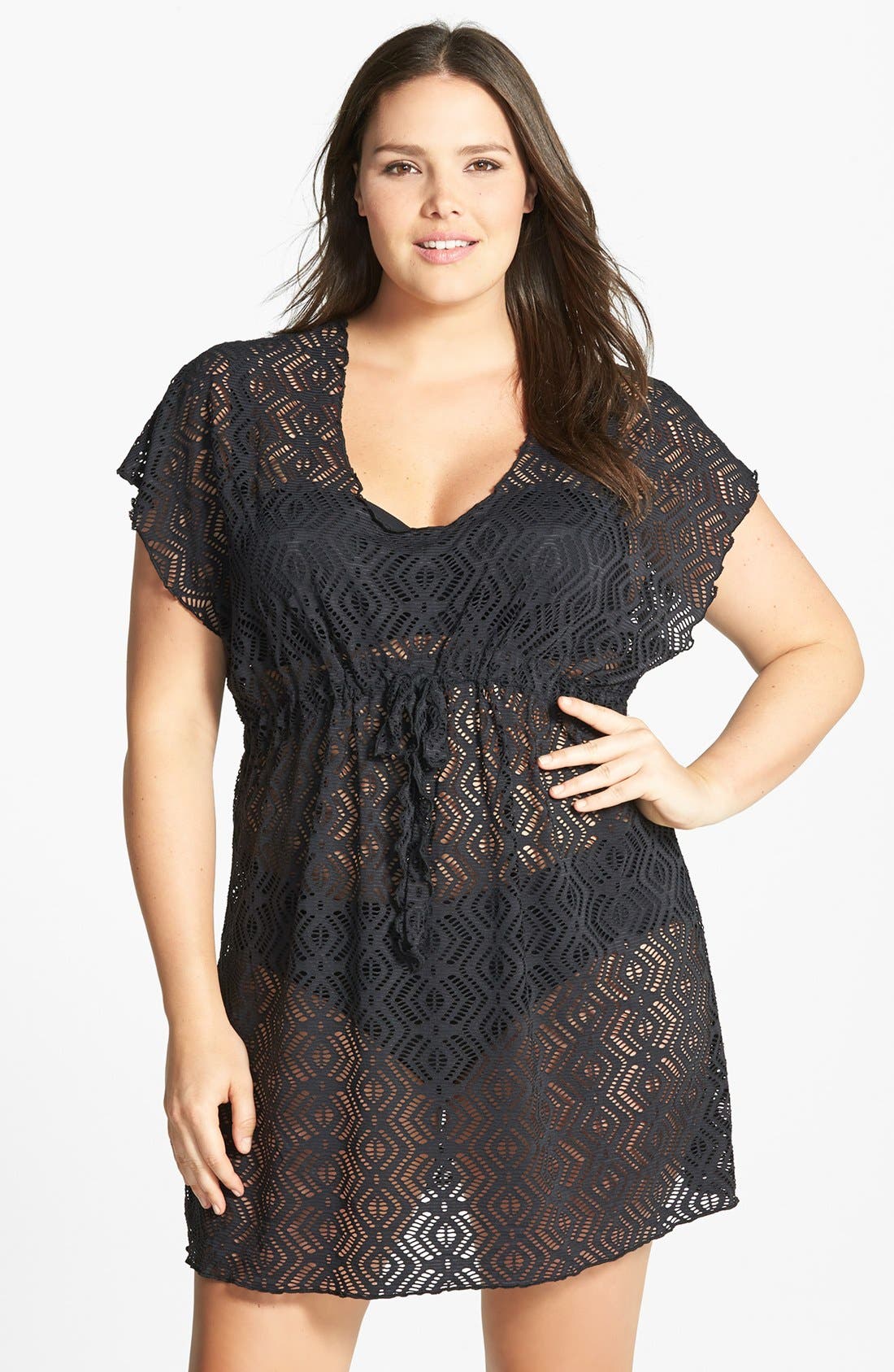 Becca Etc. 'See It Through' Crochet Tunic CoverUp (Plus Size) Nordstrom