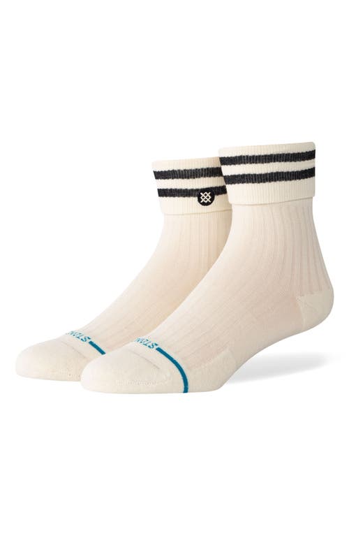 Shop Stance Stripe Roll Cuff Quarter Socks In Canvas