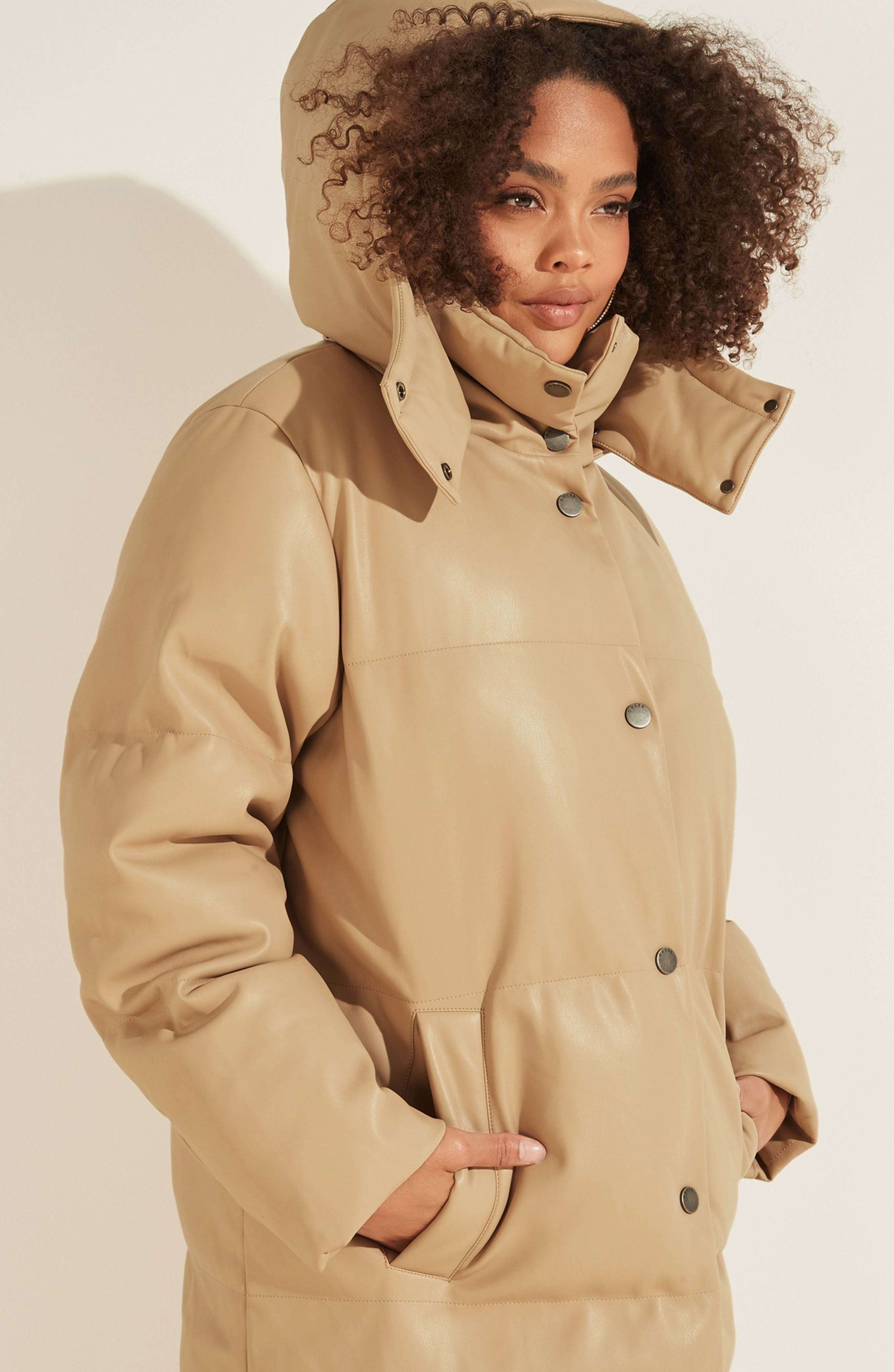 womens puffer trench coat