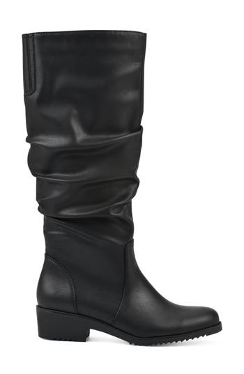 Cliffs By White Mountain Duration Slouch Boot In Black Burnished Smooth