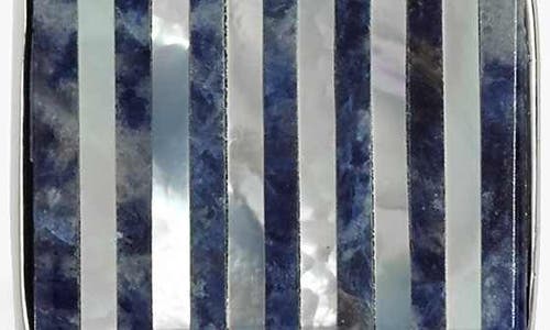 David Donahue Mother-of-pearl & Sodalite Cuff Links In Silver/mother Of Pearl