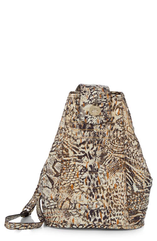 Brahmin Allie Croc Embosssed Leather Bucket Bag in Evolved Melbourne