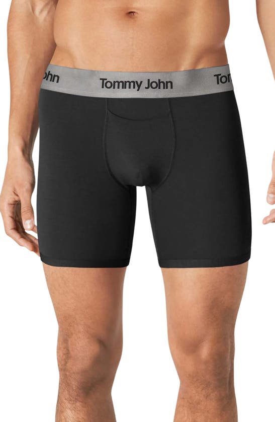 Tommy John 2-pack Second Skin 6-inch Boxer Briefs In Dress Blues/ Black