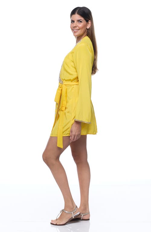 Ranee's Ranees Embellished Robe In Yellow