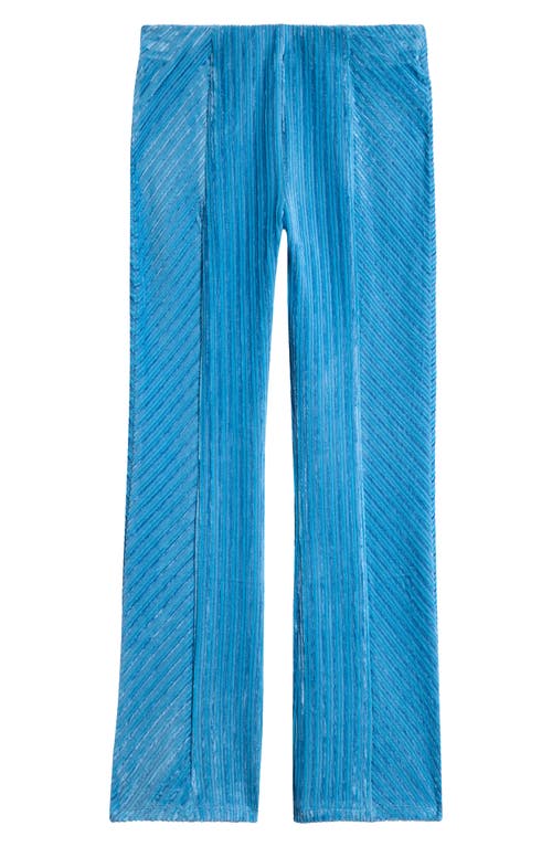 Shop Truce Kids' Rib Velour Flare Pants In Dark Blue