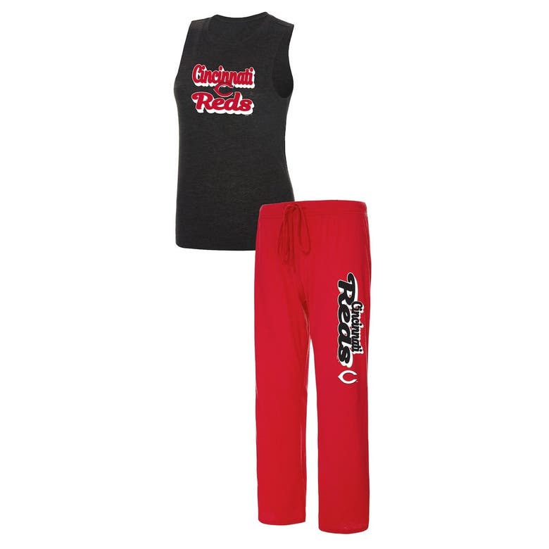 hand Gentleman vriendelijk Voorstad Concepts Sport Heather Red/heather Black Cincinnati Reds Wordmark Meter  Muscle Tank Top & Trousers Slee | ModeSens