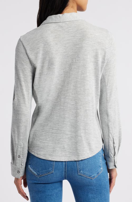 Shop Caslonr Caslon(r) Roll Tab Knit Shirt In Grey Heather