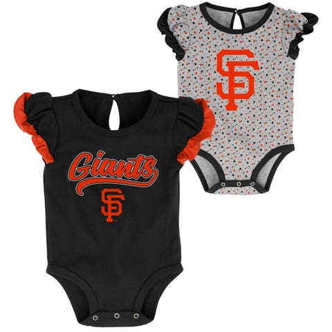 Newborn & Infant Black/Heathered Gray San Francisco Giants Scream & Shout Two-Pack Bodysuit Set