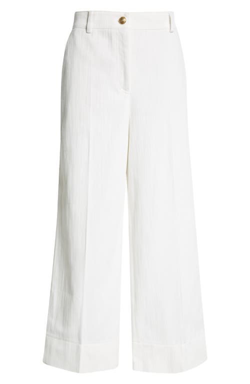 Akris Punto Chiara Wool Tricotine Wide-leg Ankle Pants In Cream