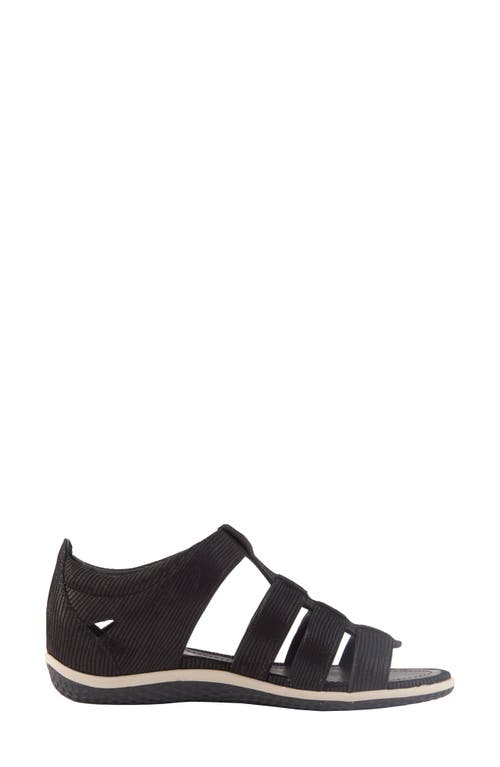 David Tate Shala Strappy Sport Sandal In Black Lizard Print Leather