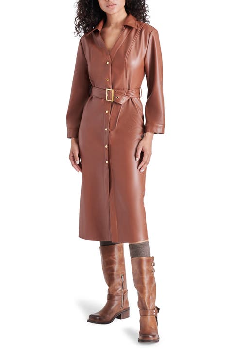 Leather Brown Dresses for Women
