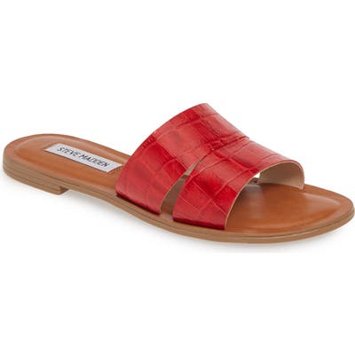 Steve Madden Alexandra Slide Sandal, Red