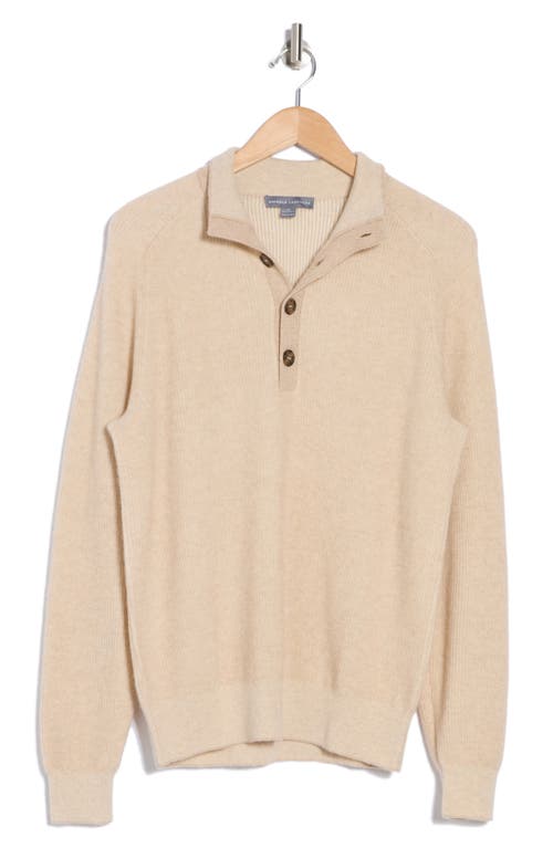 Bruno Magli Rib Cashmere Mock Neck Sweater In Oat White
