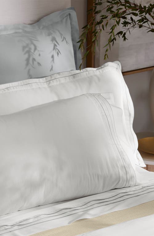 Shop Boll & Branch Signature Triple Pleat Organic Cotton Sheet Set In White/shore