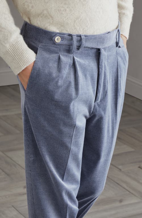 Shop Brunello Cucinelli Corduroy Leisure Fit Trousers In Denim