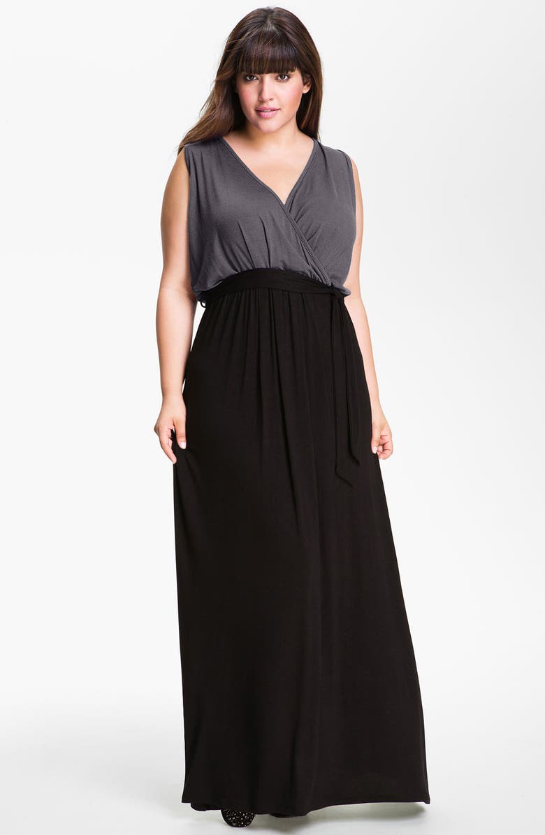 Loveappella Surplice Maxi Dress (Plus Size) | Nordstrom