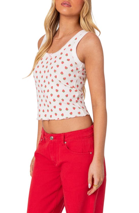 Edikted Berry Cool Print Tank Top In White