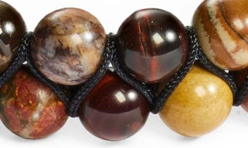 Nordstrom Rack Beaded Slider Bracelet In Brown Multi- Black