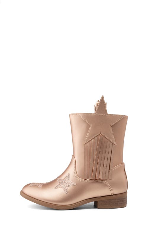 Dream Pairs Kids' Western Boot In Rose Gold