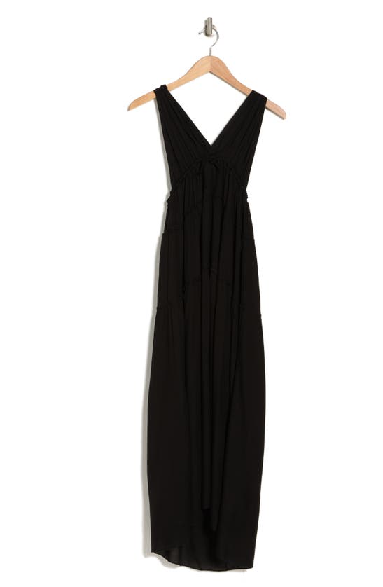 Boho Me Tiered Cover-up Maxi Dress In Black