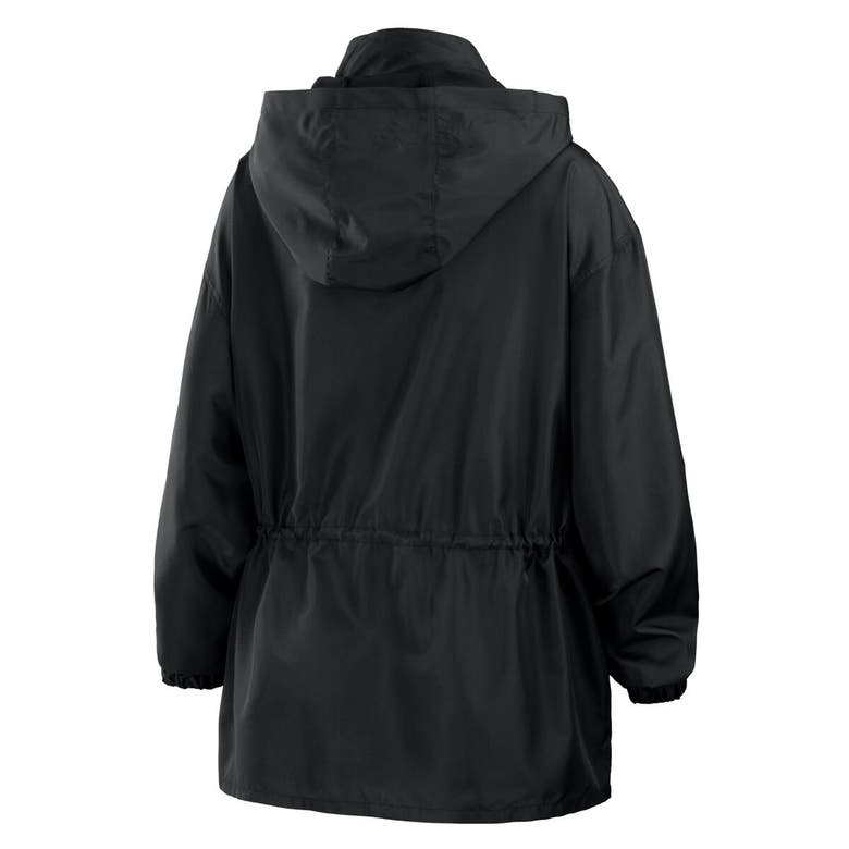 Shop Wear By Erin Andrews Black Mlb Merchandise Full-zip Windbreaker Hoodie Jacket