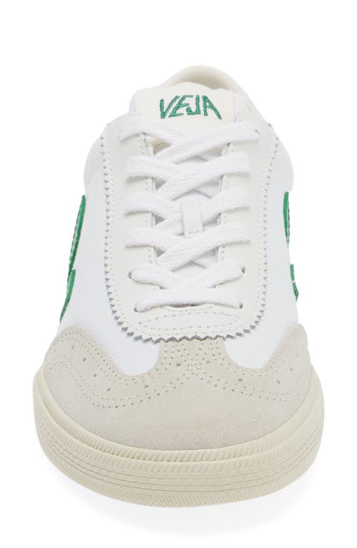 Shop Veja Volley Canvas Sneaker In White/emeraude