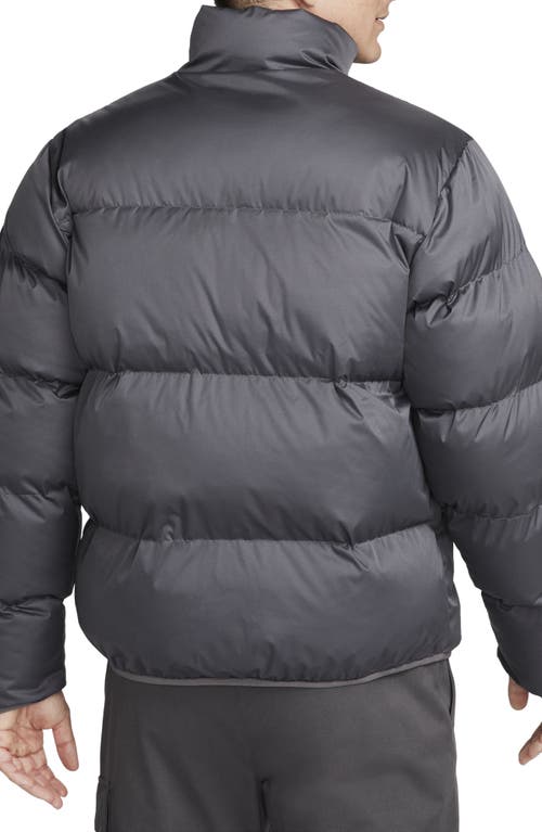 Shop Nike Club Water Repellent Primaloft® Insulated Puffer Jacket In Iron Grey/white