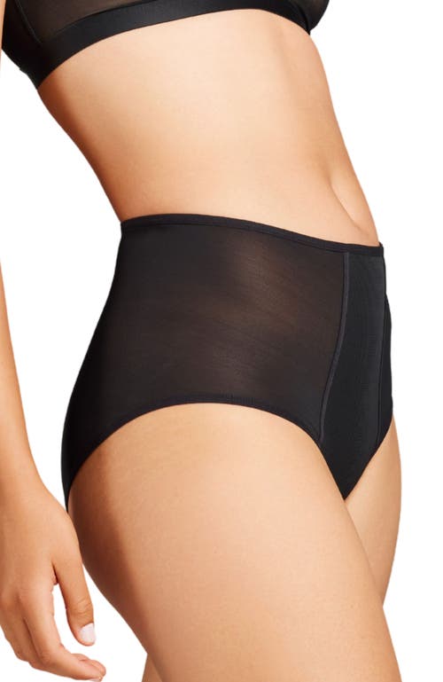 Siella Power Mesh High Waist Brief In Black