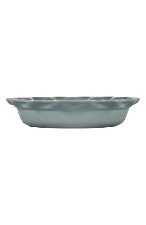 Shop Le Creuset Heritage 9-inch Stoneware Pie Dish In Sea Salt