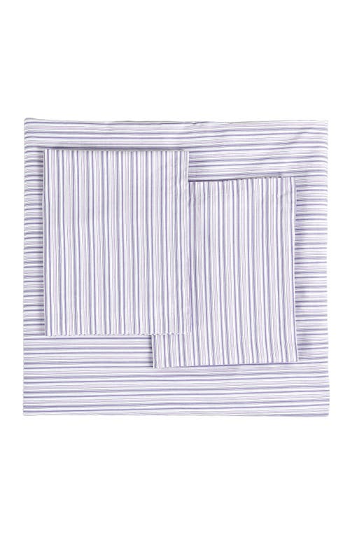 Shop Melange Home Percale Stripe Duvet Cover & Sham Set In Violet