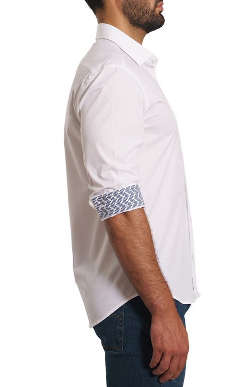 Jared Lang Men's Contrast-reverse Solid Sport Shirt In White