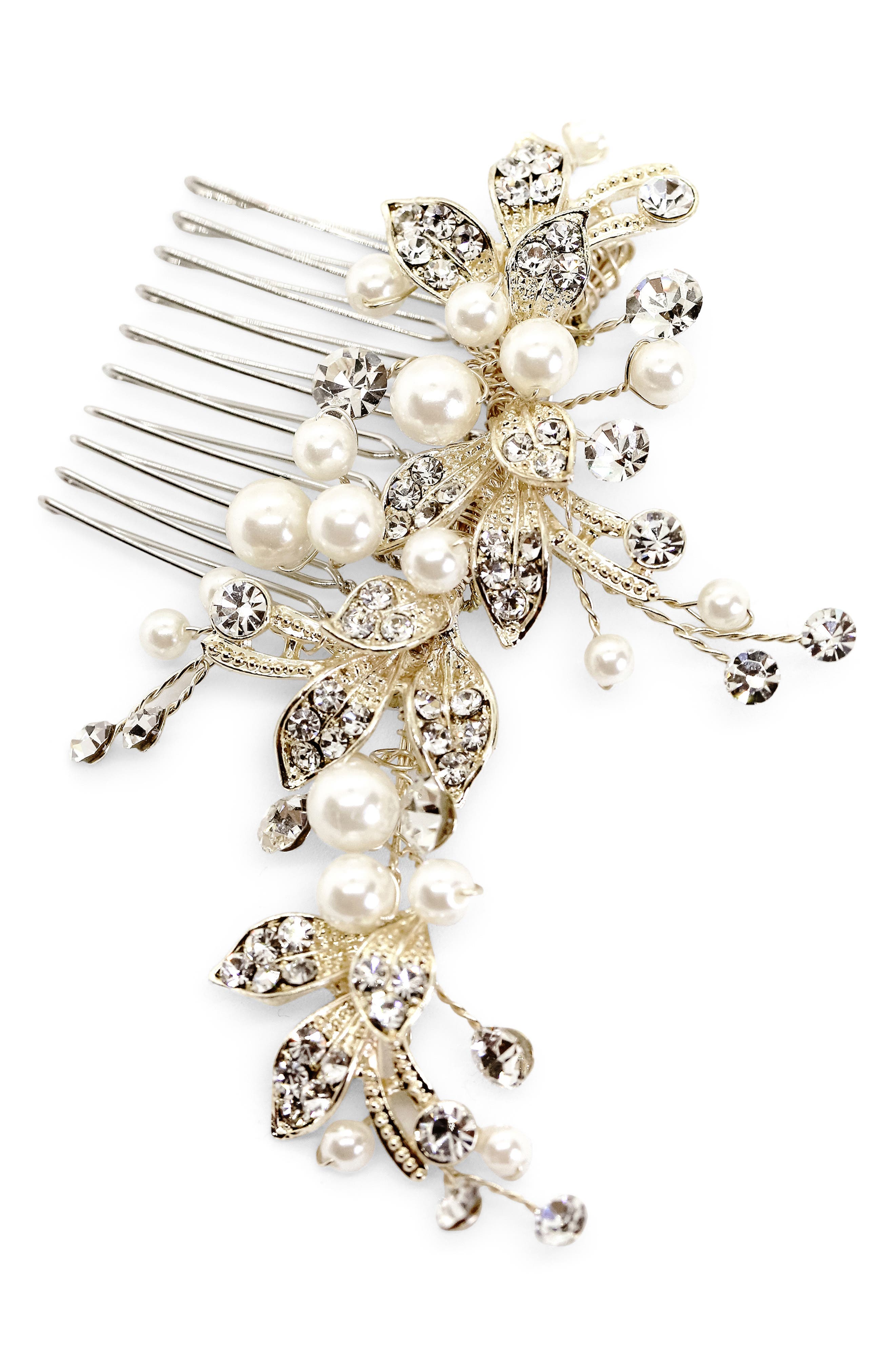 Elegant Women Bridal Faux Pearl Flower Hair Clip Comb Headband Hairpin P*CA 