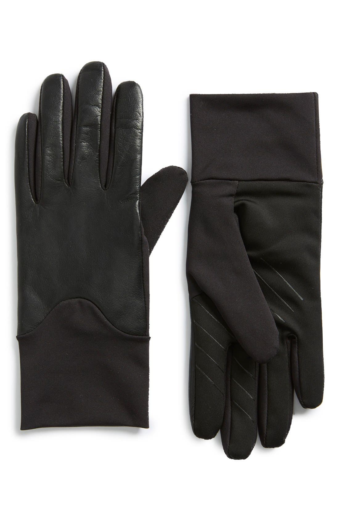 UR Leather & Spandex Tech Gloves Nordstrom