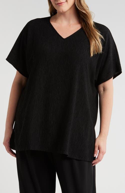 Shop Eileen Fisher V-neck Tunic Top In Black