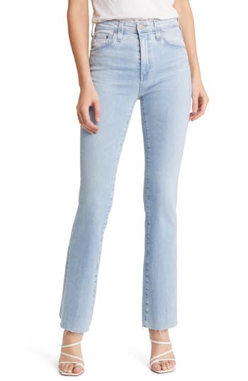 Ag Farrah High Waist Fray Hem Bootcut Jeans In 21 Years Coastline