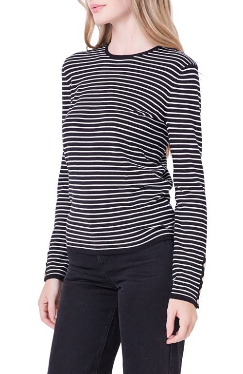 English Factory Stripe Sweater In Black/white