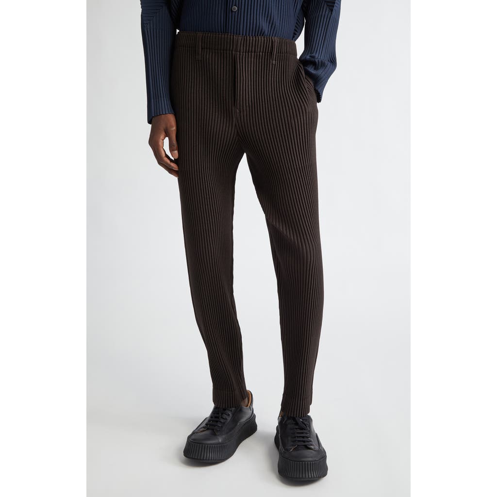ISSEY MIYAKE HOMME PLISSÉ ISSEY MIYAKE KERSEY PLEATED STRAIGHT LEG PANTS